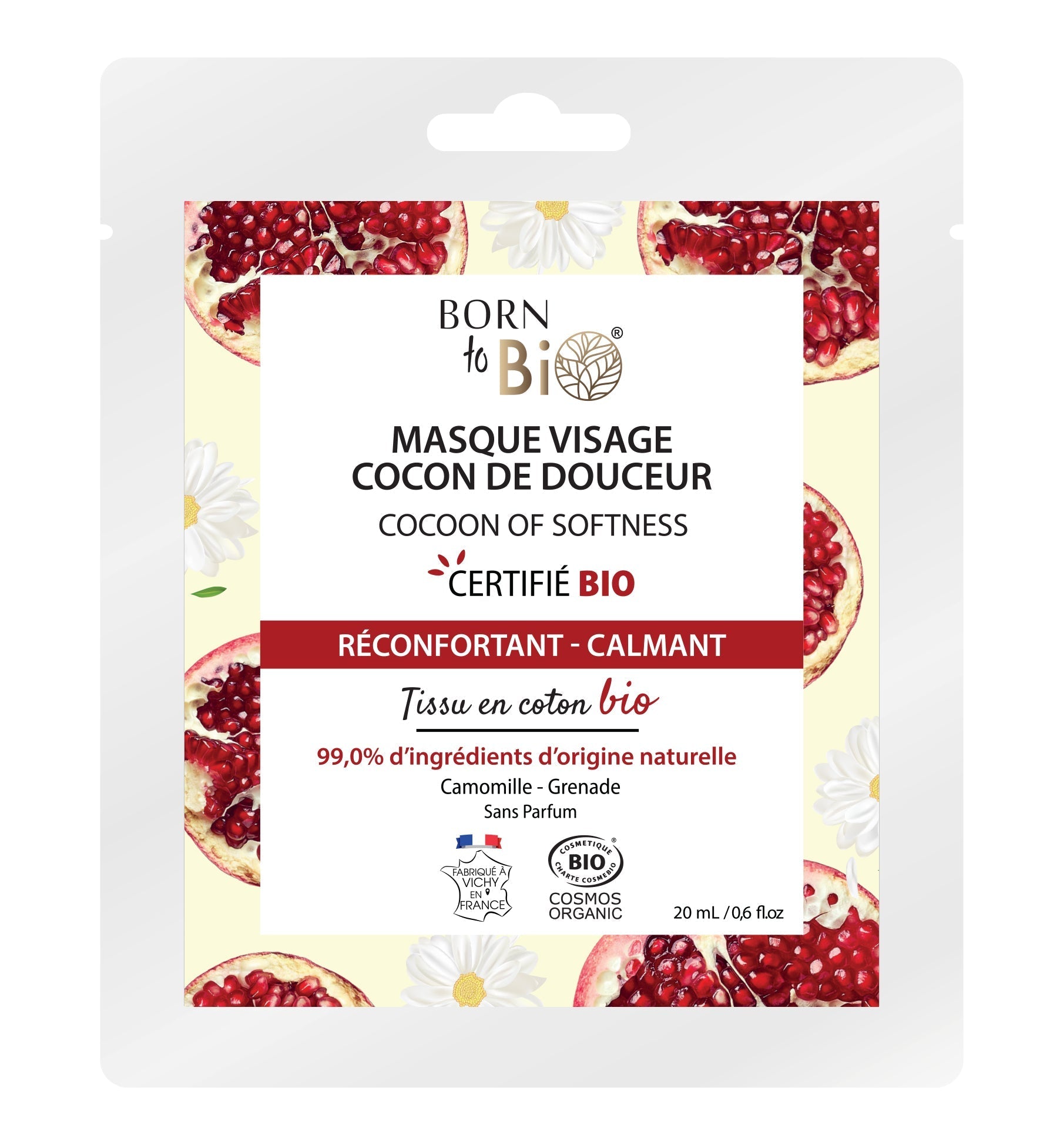 Masque visage Cocon de Douceur en coton - Certifié Bio - Soin - Masques par Born to Bio - Futura Féminin