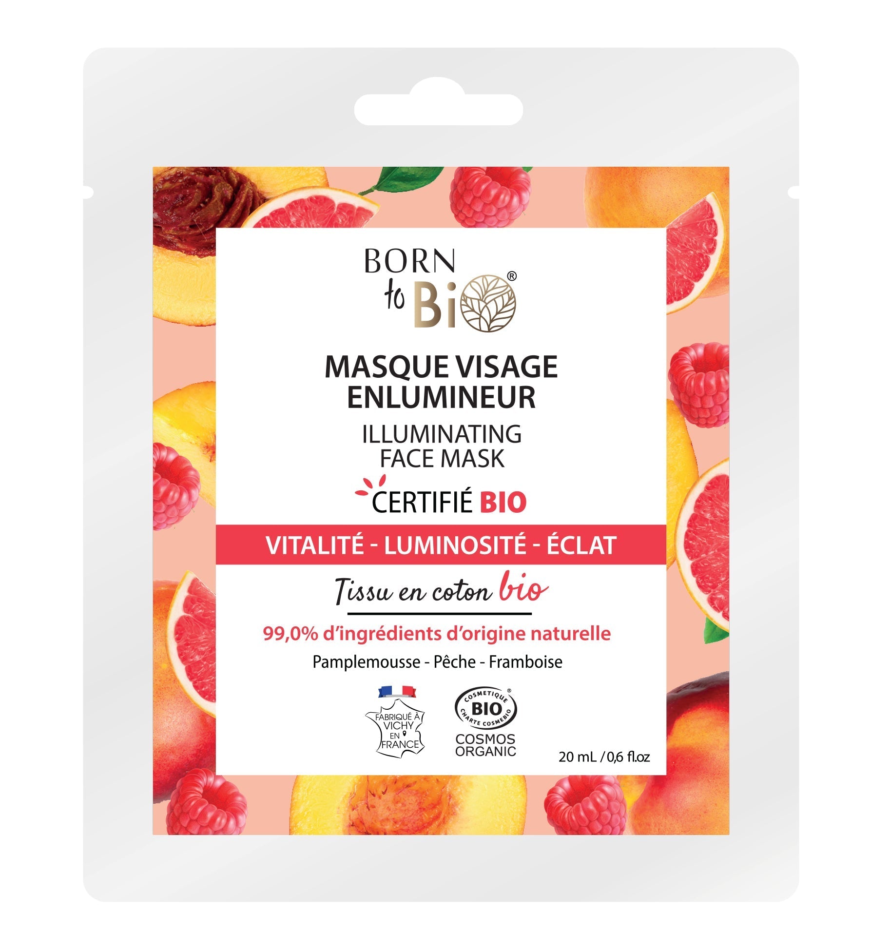 Masque visage Enlumineur en coton - Certifié Bio - Soin - Masques par Born to Bio - Futura Féminin