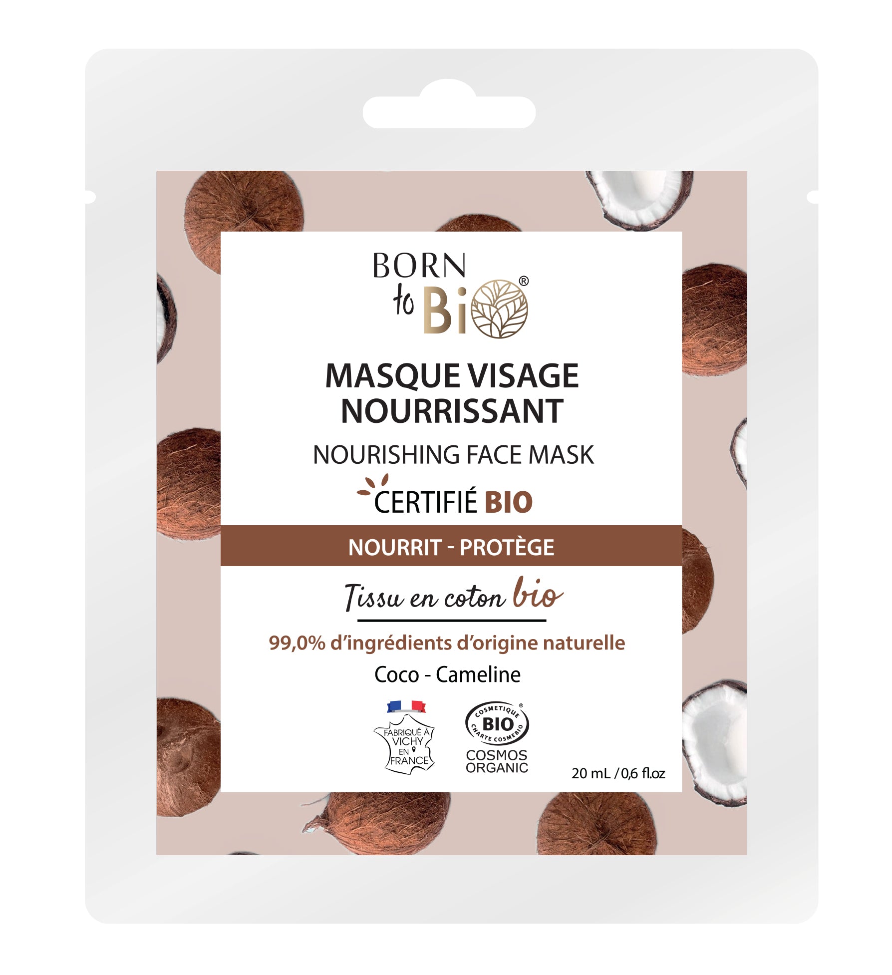 Masque visage Nourrissant en coton - certifié Bio - Soin - Masques par Born to Bio - Futura Féminin