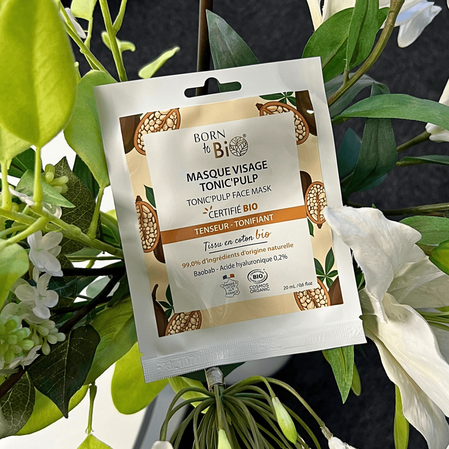 Masque visage Tonic'Pulp en coton - Certifié Bio - Soin - Masques par Born to Bio - Futura Féminin
