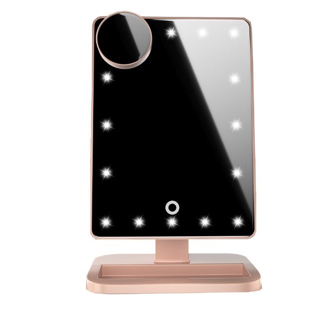 LumiTune™ – Miroir LED Tactile 10× & Bluetooth - Soin Black - Miroir Make - Up LED Tactile Bluetooth par Futura Féminin - Futura Féminin