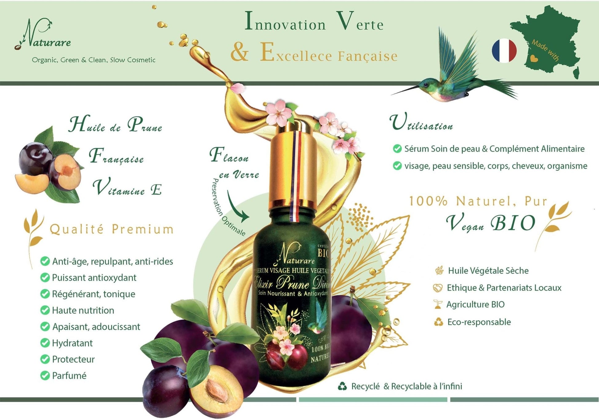 Naturare - Trio d'Élixir de Prune Bio | Soin Anti - Âge - Soin - Organic Natural Cosmetics par Naturare.fr - Futura Féminin